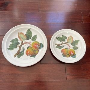Portmeirion Pomona Dinner‎ Salad Plate Set of 2 Leinton Squash Pear Pottery Dish